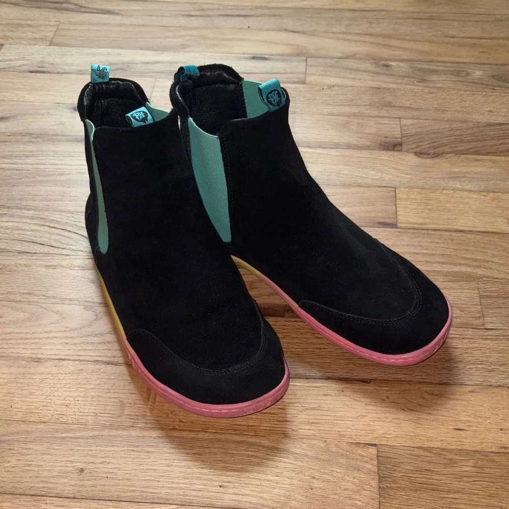 Black Suede Barefoot Ankle Boots - Picture 1 of 7